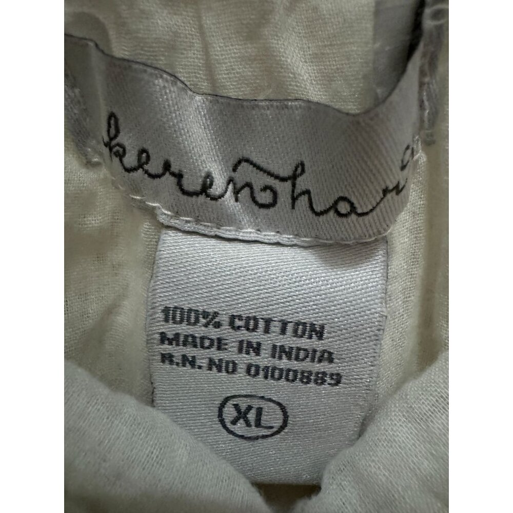 Keren Hart White Eyelet Tiered Maxi Skirt XL 100% Cotton Made In India Vintage B - Picture 3 of 5